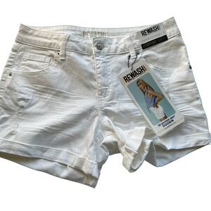 REWASH‎ White Denim Girlfriend Shorts Comfort Stretch Summer Vacation Size 3/26